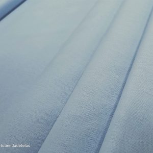 Tela lino-algodón celeste366