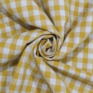 Tela Vichy G algodón ocre