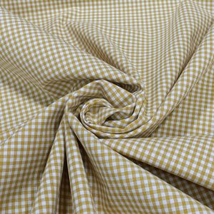 Tela Vichy P algodón ocre