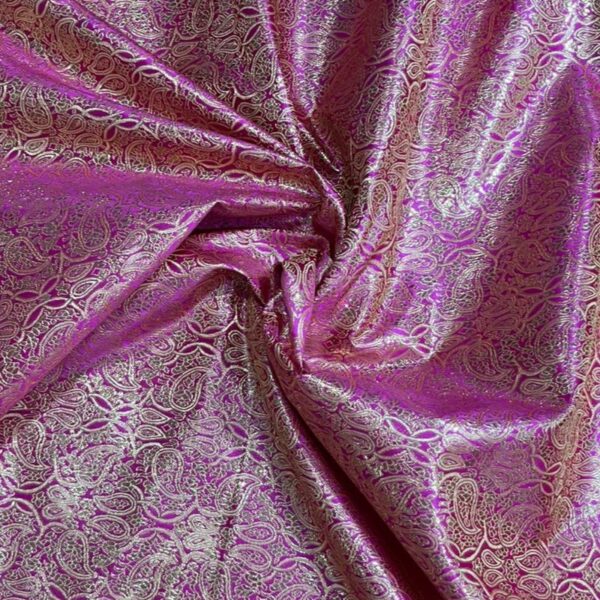 Tela brocado BIZANCIO rosa/dorado