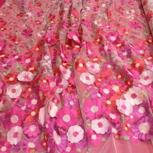 Tul bordado 3D/CLOE rosa103