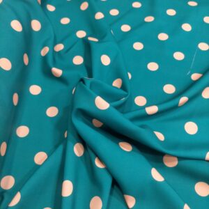 Tela lunar stretch bicolor salmón/verde