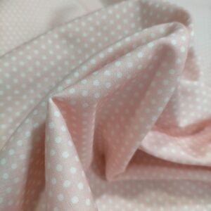 Tela algodón fondo rosa topo blanco roto