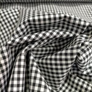 Tela Vichy P algodón negro