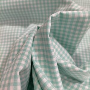 Tela Vichy P algodón verde agua