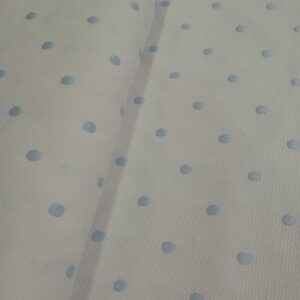 Tela Pique blanco bodoque celeste