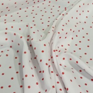 Tela lunar stretch BLANCO/ROJO