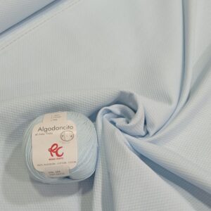 Tela piqué de abeja celeste