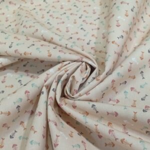 Tela algodón estampado Monday74 Raspa de pescado