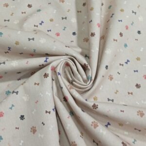 Tela algodón estampado Monday74 Huellas perros