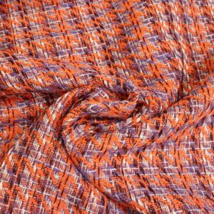 Tela Tweed pata gallo naranja